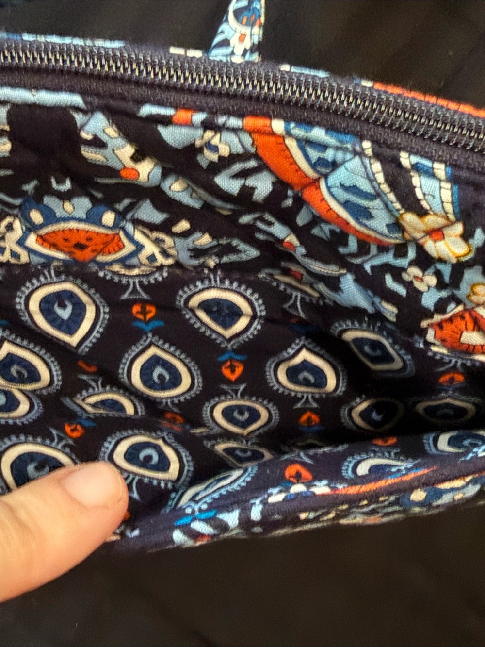 Quilted Crossbody Shoulder Bag in Navy Blue Floral - Picture 3 of 5